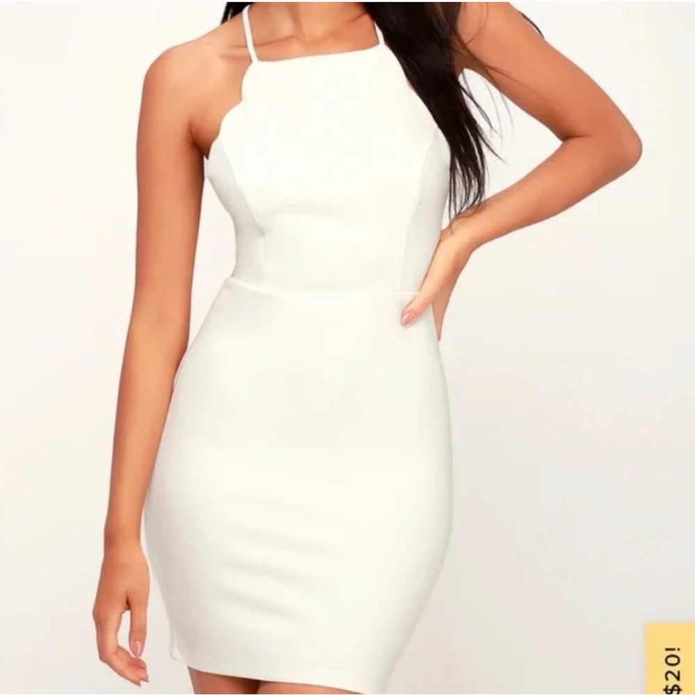 Lush White Scallop mini dress large